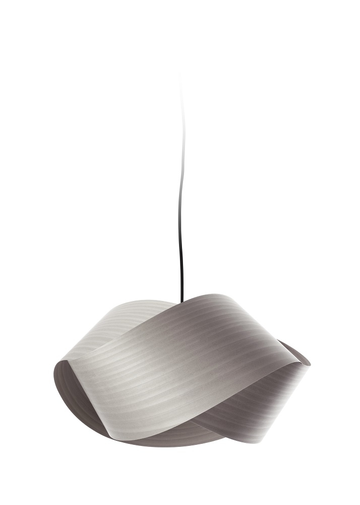 Nut Suspension Pendelleuchte Kabel und Baldachin in schwarz Schirm in Grau LZF Lamps