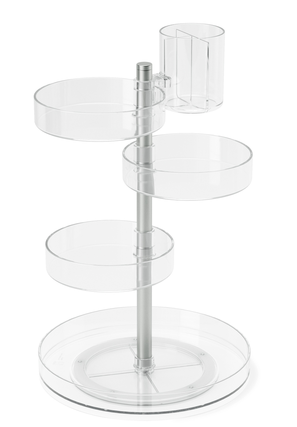 Umbra Pirouette Organizer: Drehbarer, transparenter Kosmetik Organizer mit Etagen und Stifthalter für Bad und Schminktisch.