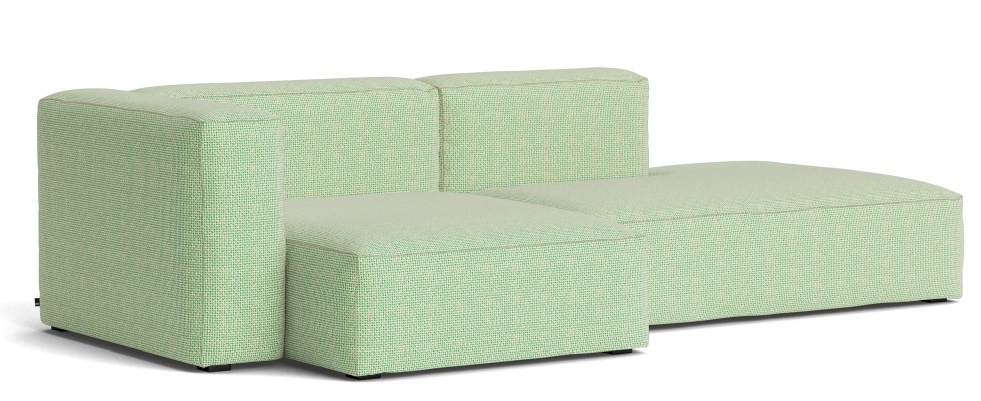 Mags Soft Sofa 2,5-Sitzer Combination 3 mit Armlehne rechts Hay Stoff Tartaglia Grün/Weiß mit Beige Stich