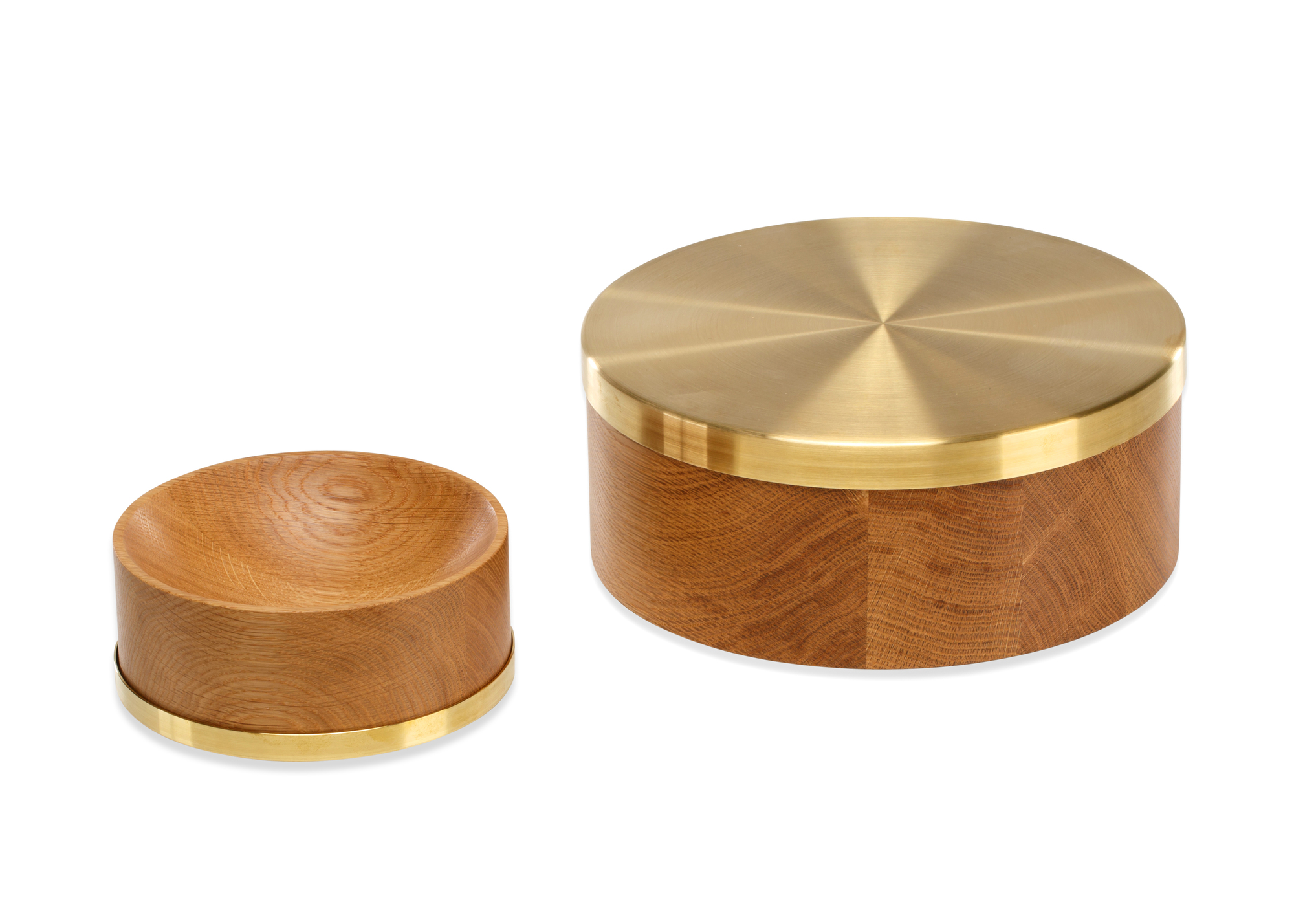 Den Schale Favius 2er Set: Holzschalen mit goldenen Akzenten, dekorative Aufbewahrung für Wohnzimmer und Küche.