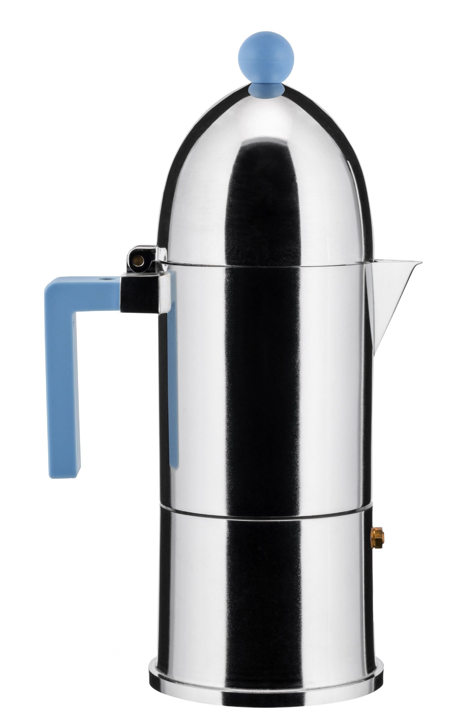 Alessi La Cupola Espressokocher, hellblau, aus Aluminium für die Zubereitung von köstlichem Espresso.