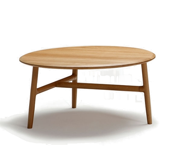 Nudo Beistelltisch von Sancal: Runder Couchtisch aus Eiche Natur mit drei Beinen.