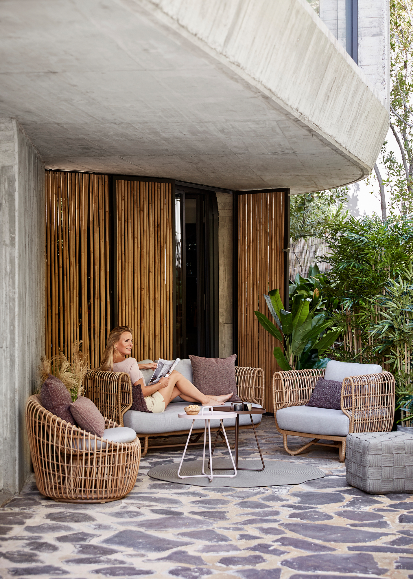 Nest Outdoor Loungesessel mit Kissen Cane-Line