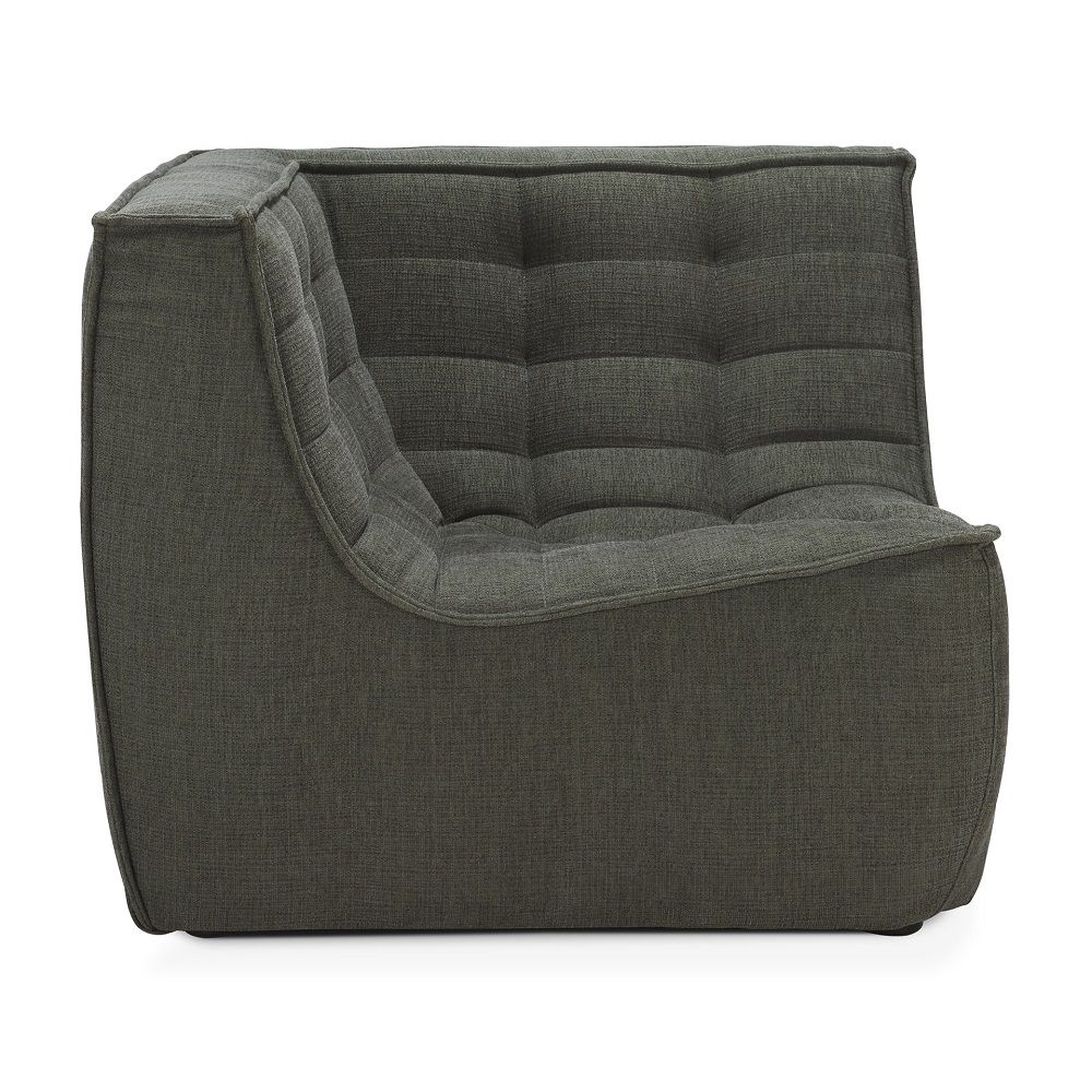 N701 Sofa Ecke in Moosgrün von Ethnicraft. Modulares Ecksofa mit Stoffbezug für Wohnzimmer.