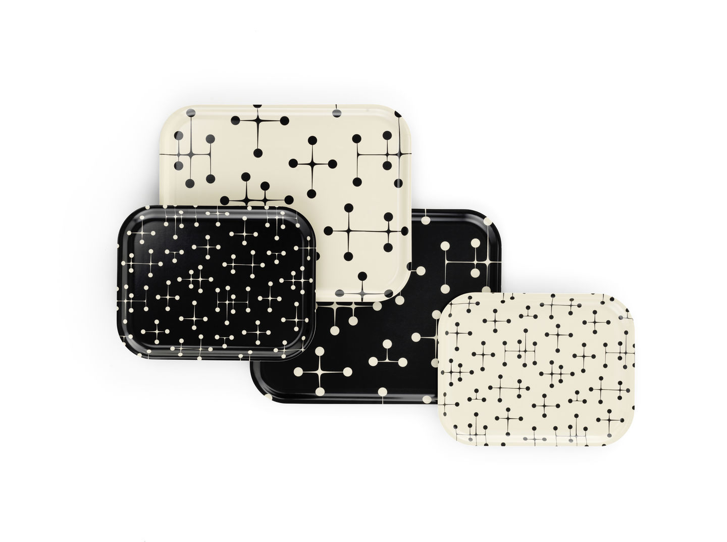 Vitra Classic Tray Medium Tablett mit Dot Pattern reverse dark, verschiedene Größen und Farben.