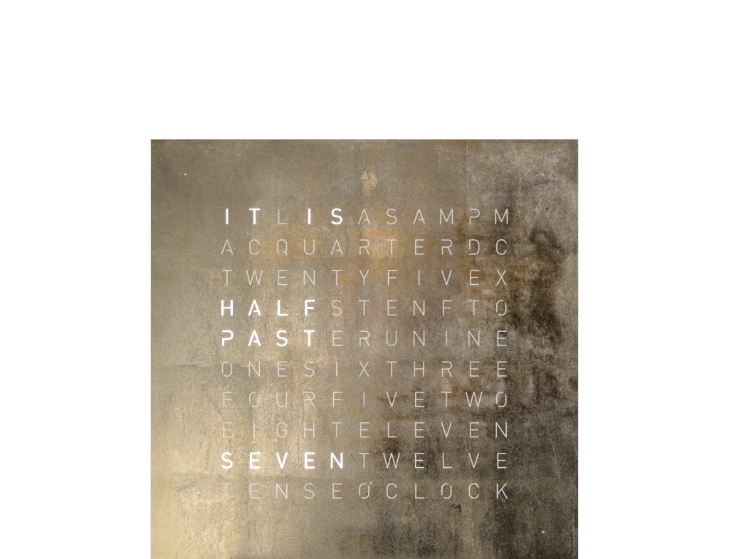 Frontcover für Earth 13.5 Tischuhr / Zeitobjekt Englisch QLOCKTWO