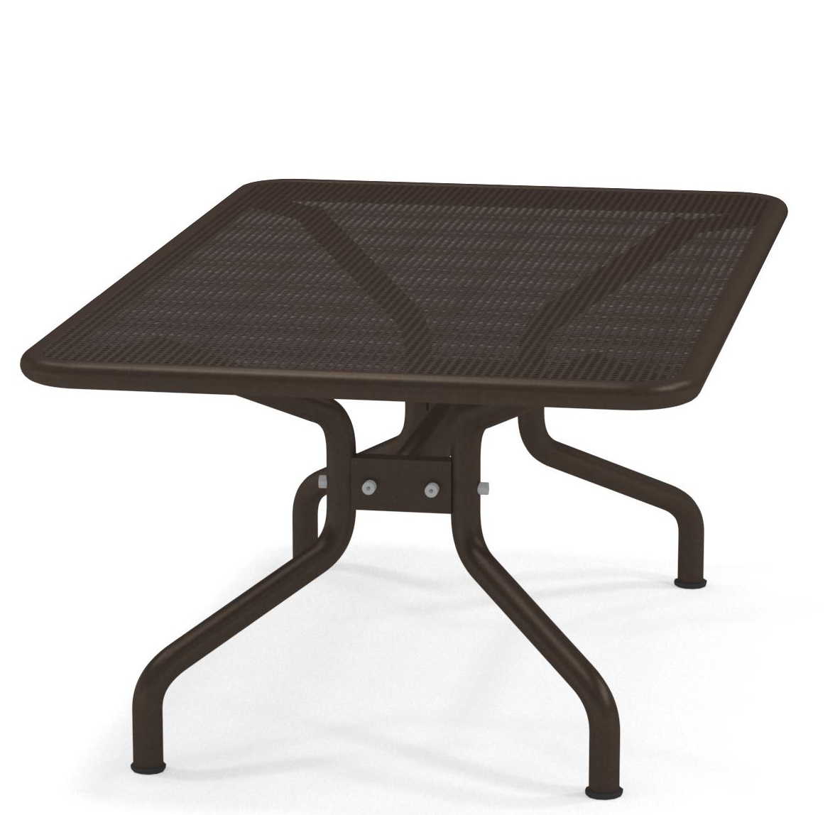 Quadratischer, brauner Athena Couchtisch von Emu für den Außenbereich mit Gittertischplatte.
