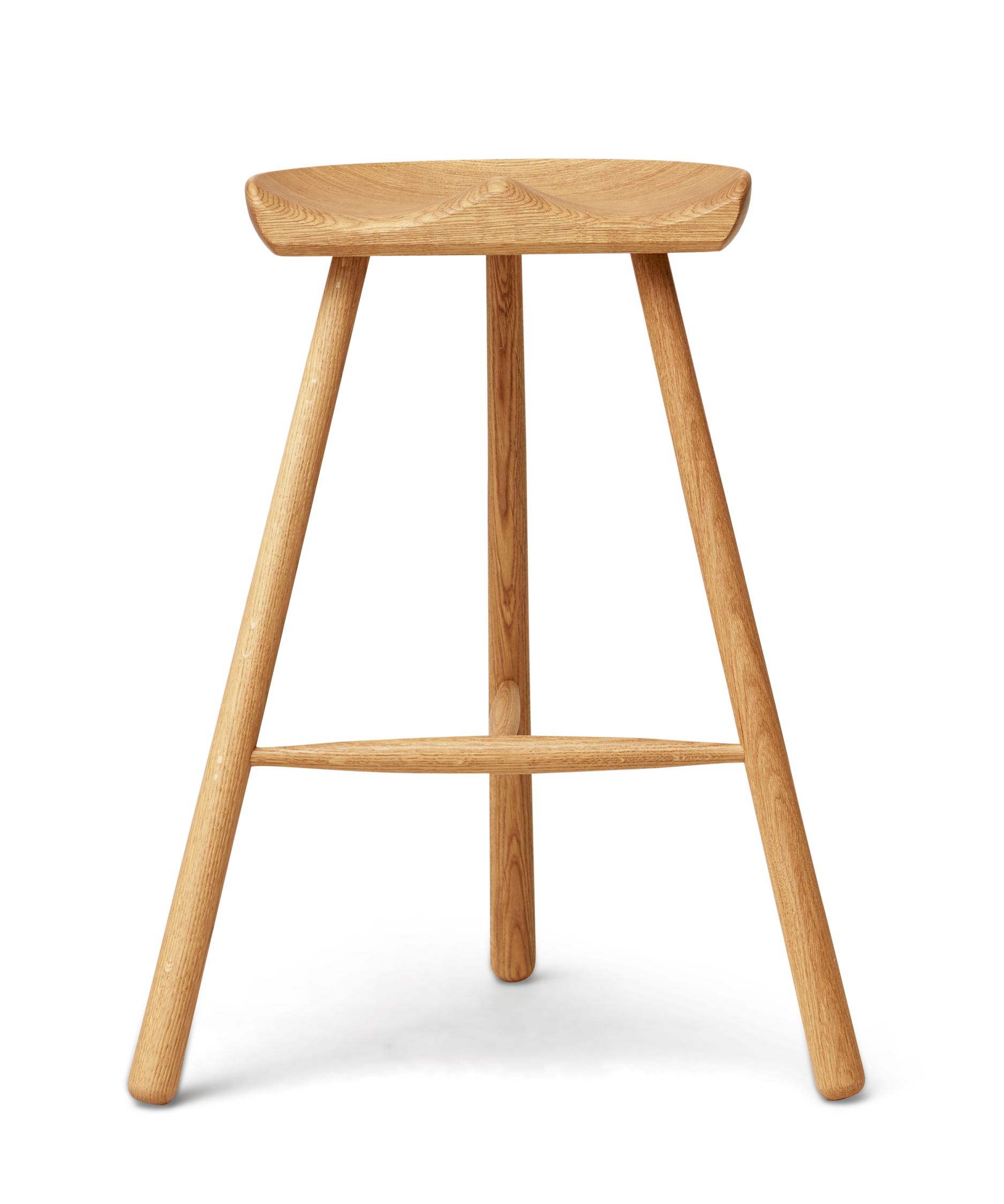 Shoemaker Chair No. 68, geölte Eiche, Hocker mit drei Beinen, skandinavisches Design.
