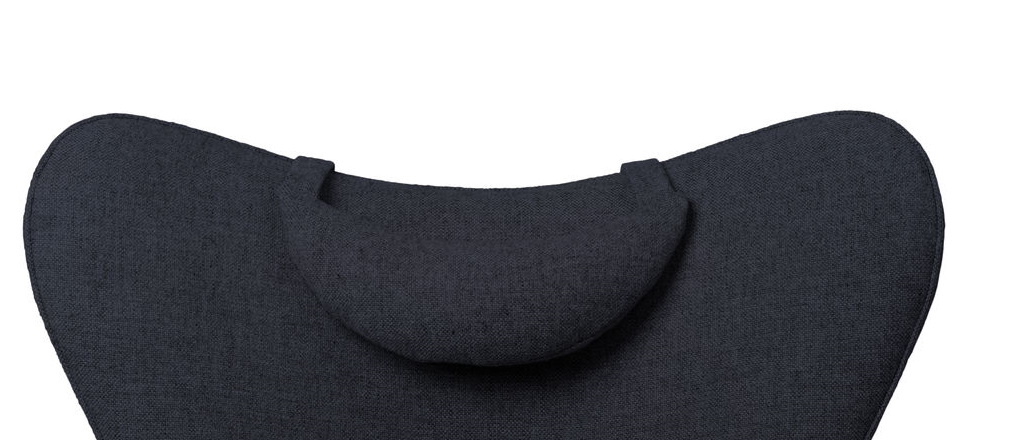 CH78 Mama Bear Sessel: Detailansicht des blauen Nackenkissens für optimalen Komfort und Ergonomie.