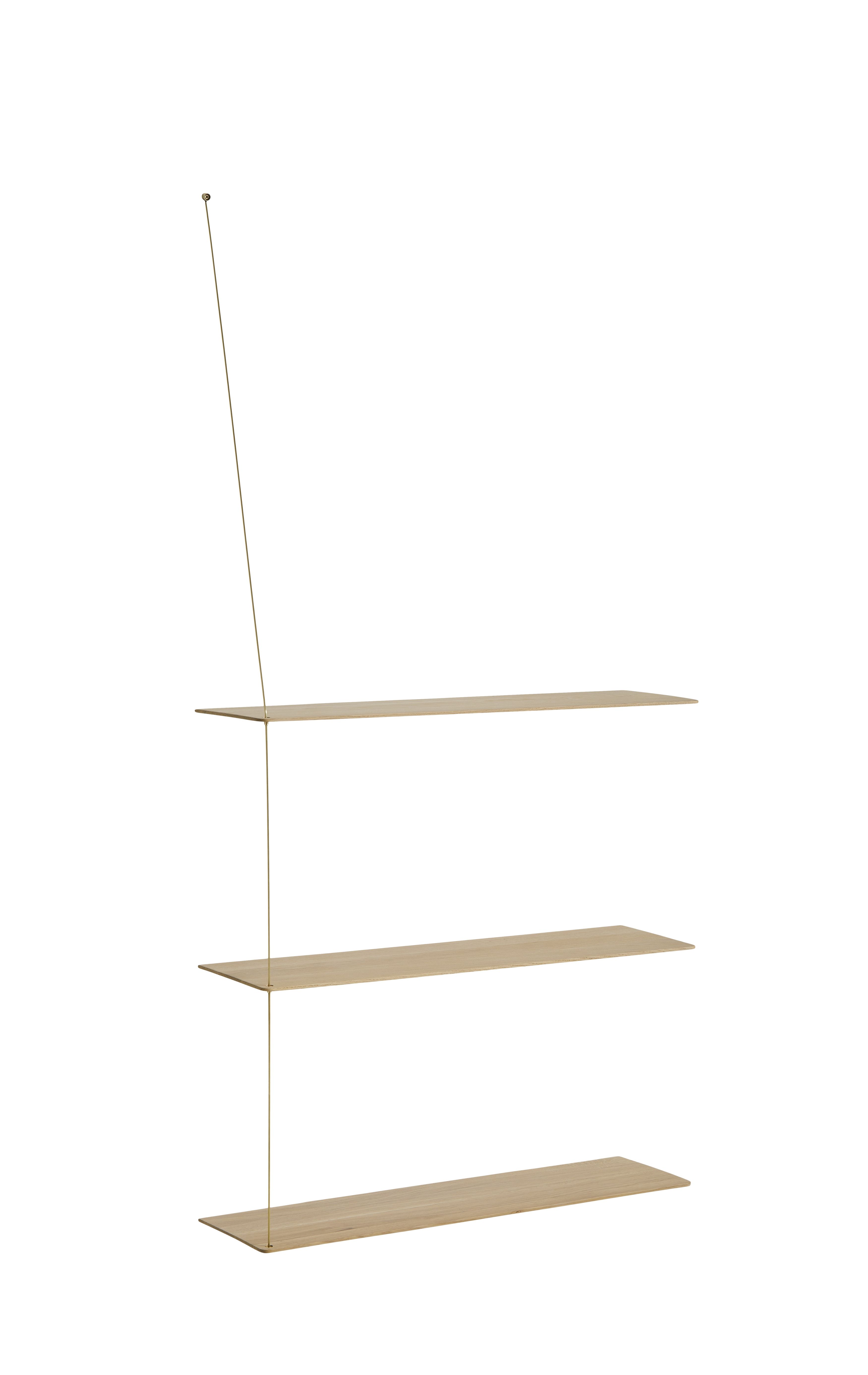 Stedge Wandregal Add-on Shelf von Woud, Jubiläumsedition mit drei Regalböden aus Holz.