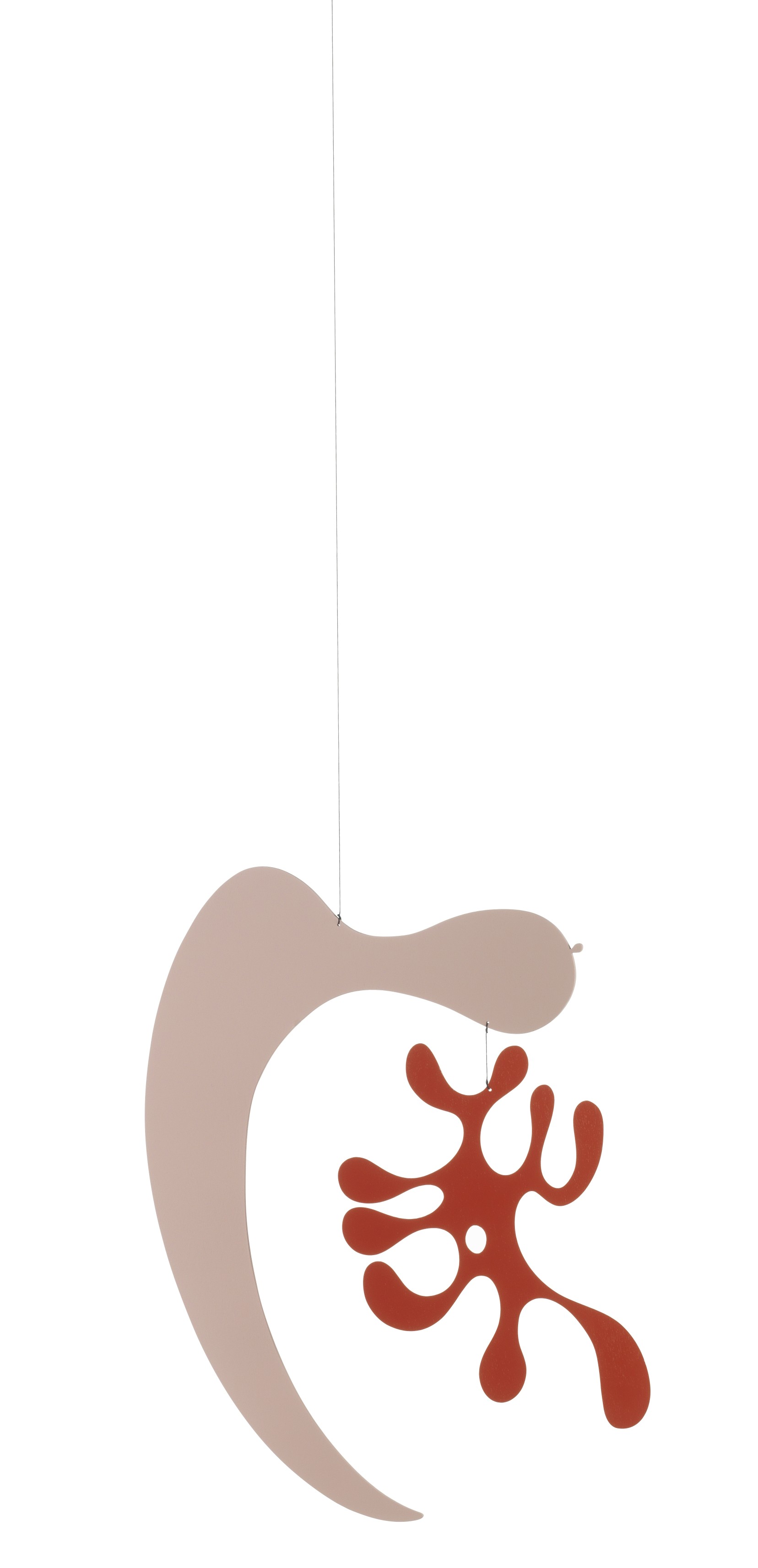Vitra Mobile, Bi-Colour, LIMITED EDITION: Hängendes, abstraktes Mobile in Beige und Rot, Einzelstück.