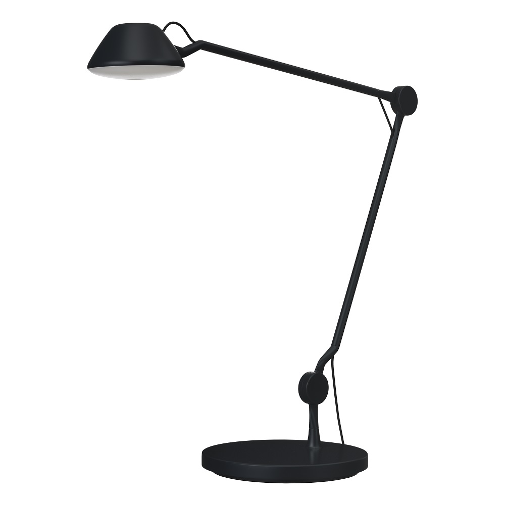 Schwarze AQ01 Tischleuchte von Fritz Hansen: Moderne Schreibtischlampe mit verstellbarem Arm.