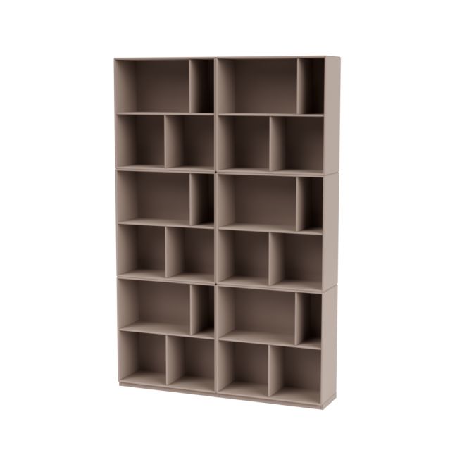 READ Bücherregal Mushroom Montana: Großes, modernes Bücherregal mit vielen Fächern in Pilzfarbe.