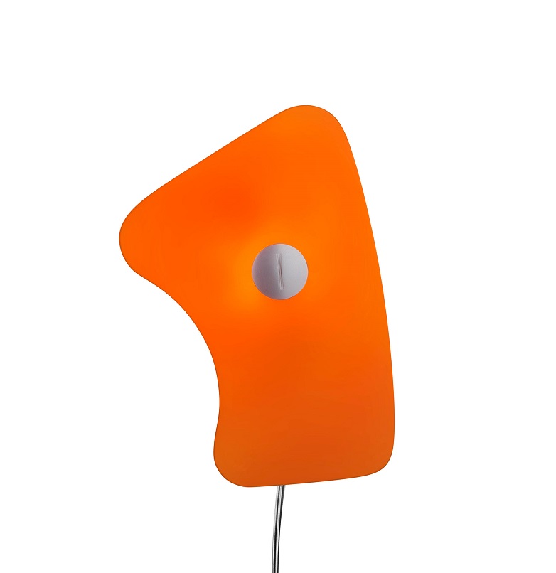 Orangefarbene Bit 5 Wandlampe von Foscarini, modernes Design für stilvolle Innenraumbeleuchtung.