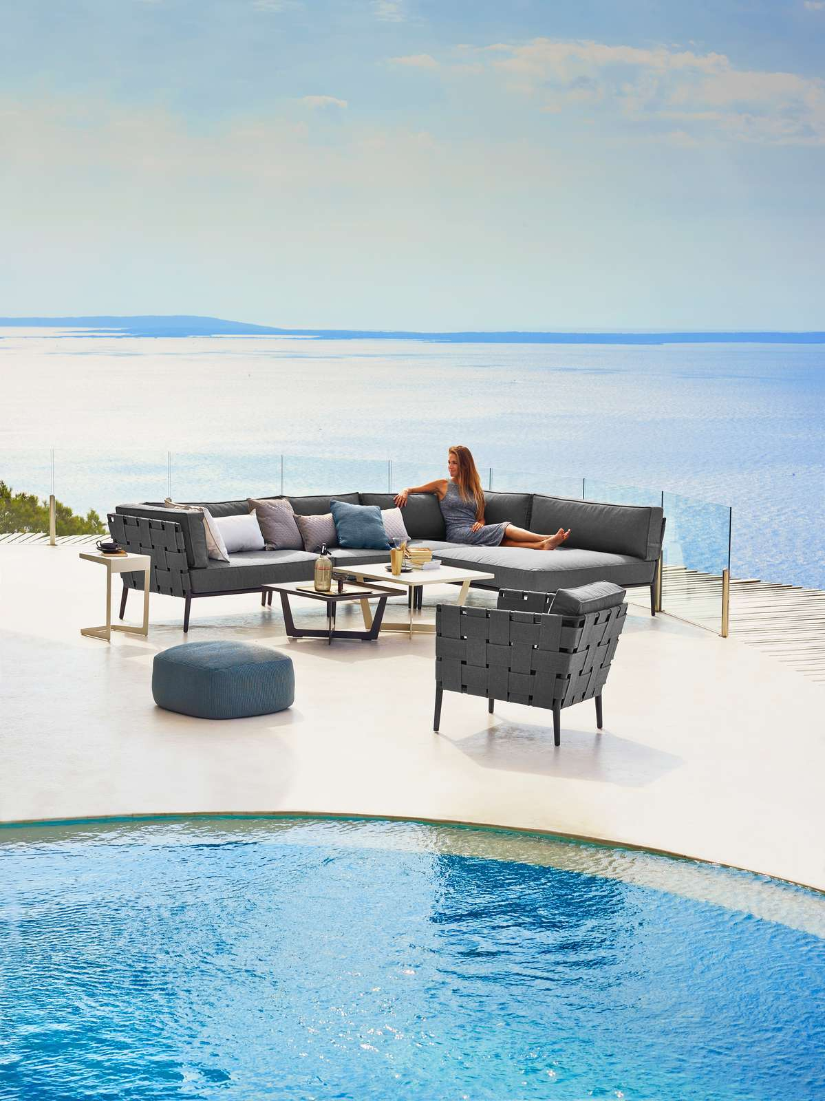 Conic Outdoor 2-Sitzer Modulsofa rechts Cane-Line