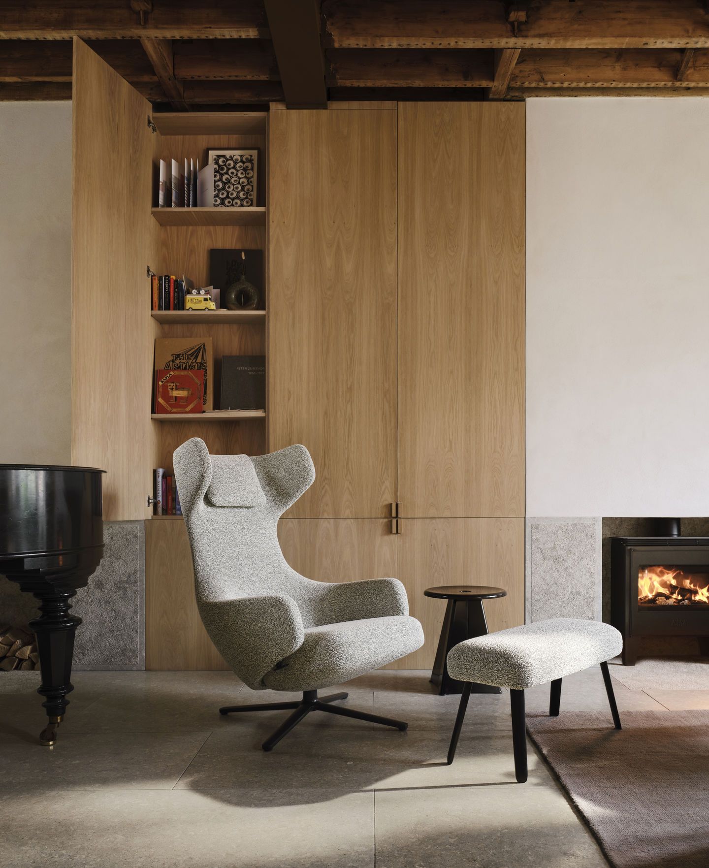 Grand Repos Sessel & Ottoman Vorzugskombination Vitra Cosy Kieselstein 40 cm
