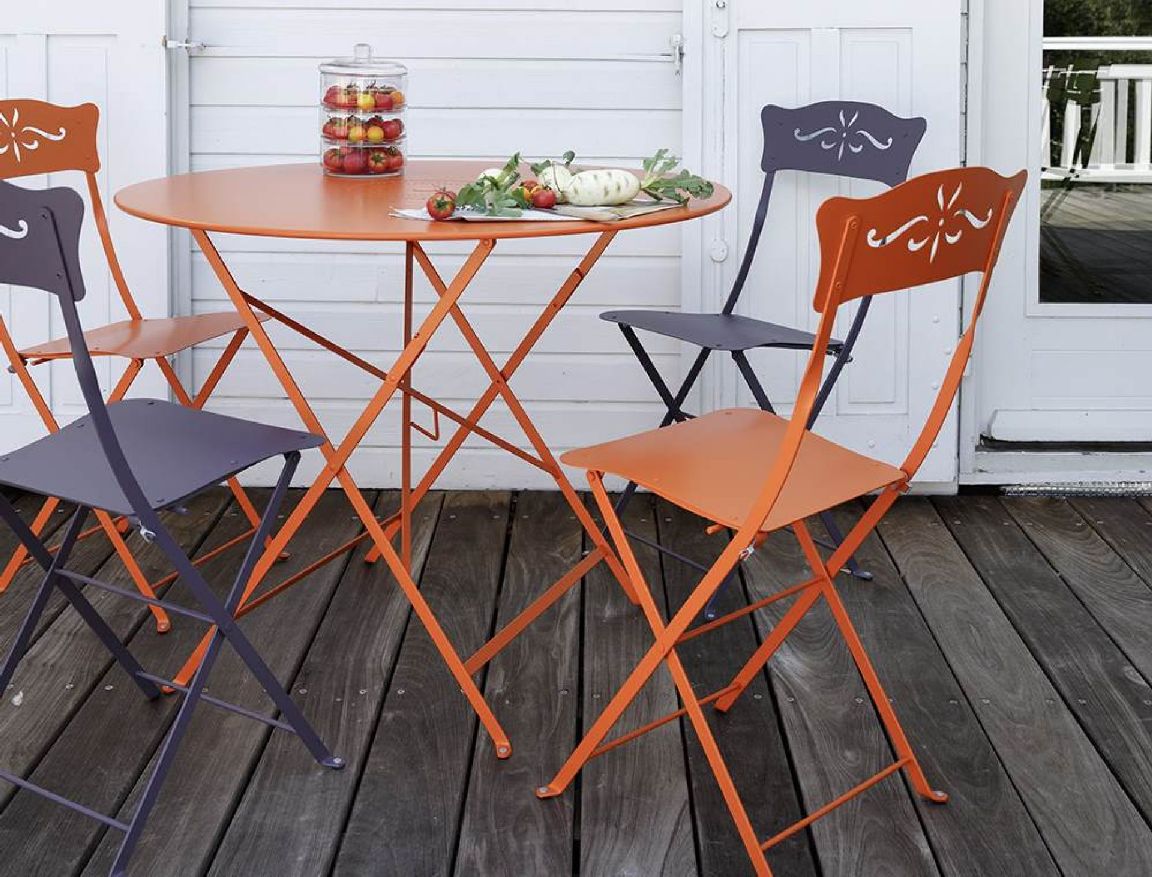 Bistro Outdoor Klapptisch rund 60 cm OCKERROT Fermob EINZELSTÜCK