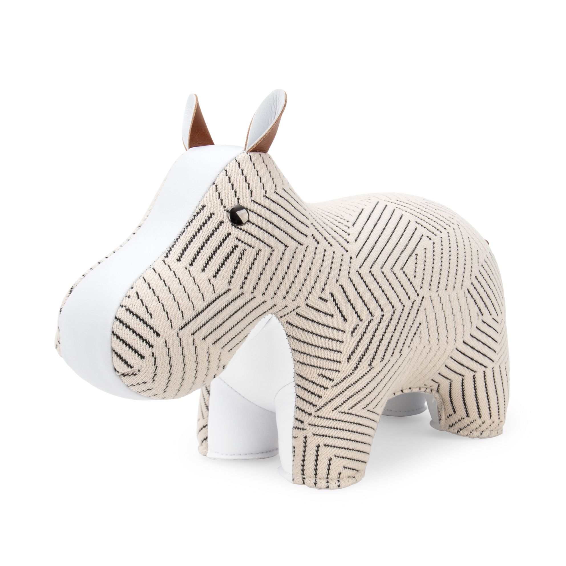 Buchstütze Hippo Razzle Dazzle weiß Züny x KVADRAT