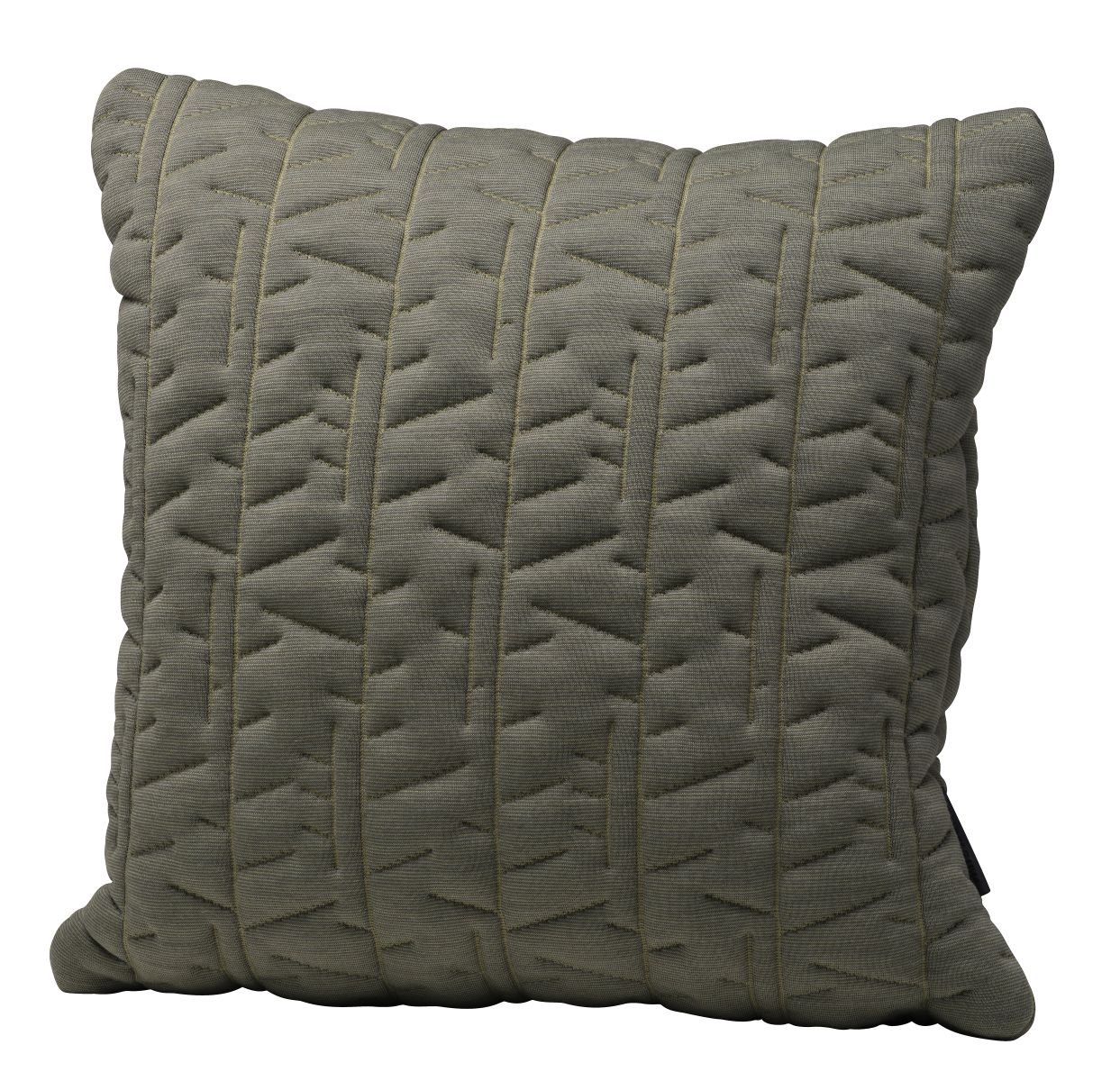 Tassel AJ Cushion Kissen in Pale Green mit geometrischem Muster, quadratisch, 45 cm, Fritz Hansen.