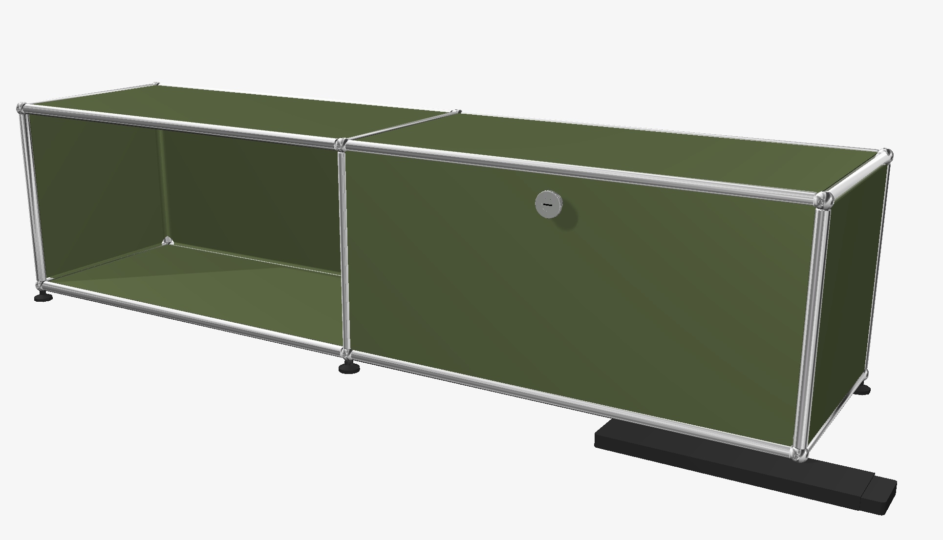 USM Haller E Sideboard TV/Hi-Fi-Möbel mit dimmbarem Licht Olivgrün