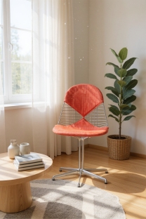 DKL-2 Wire Chair Stuhl mit Sitz und Rückenpolster Vitra