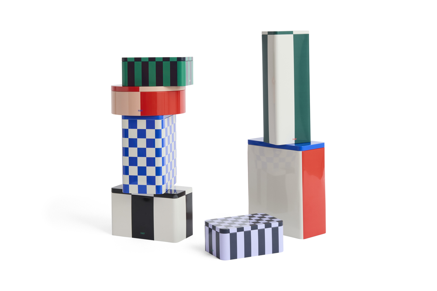 Tin Container klein dark blue and lavender Aufbewahrungsbox Hay