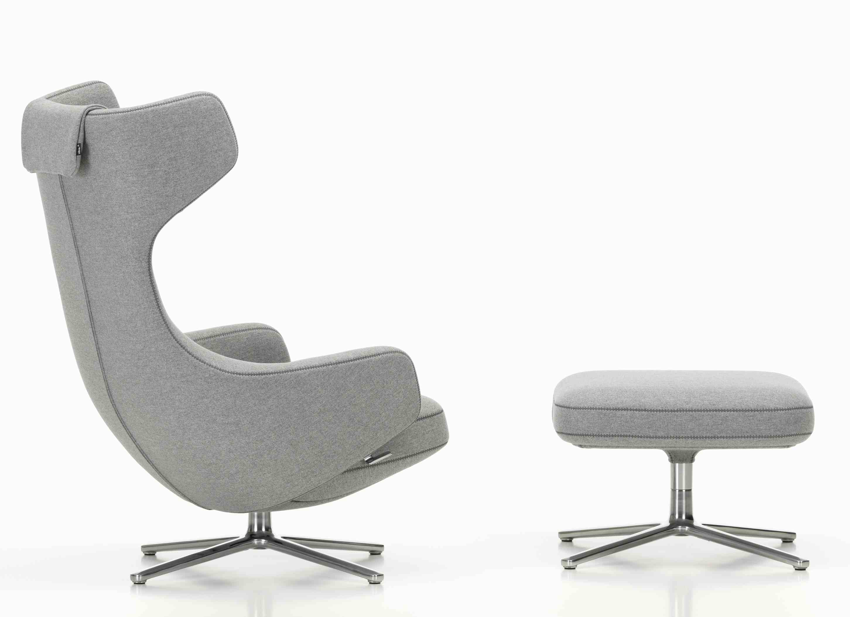 Grand Repos Sessel  + Ottoman Vitra Poliert  Cosy Kieselstein