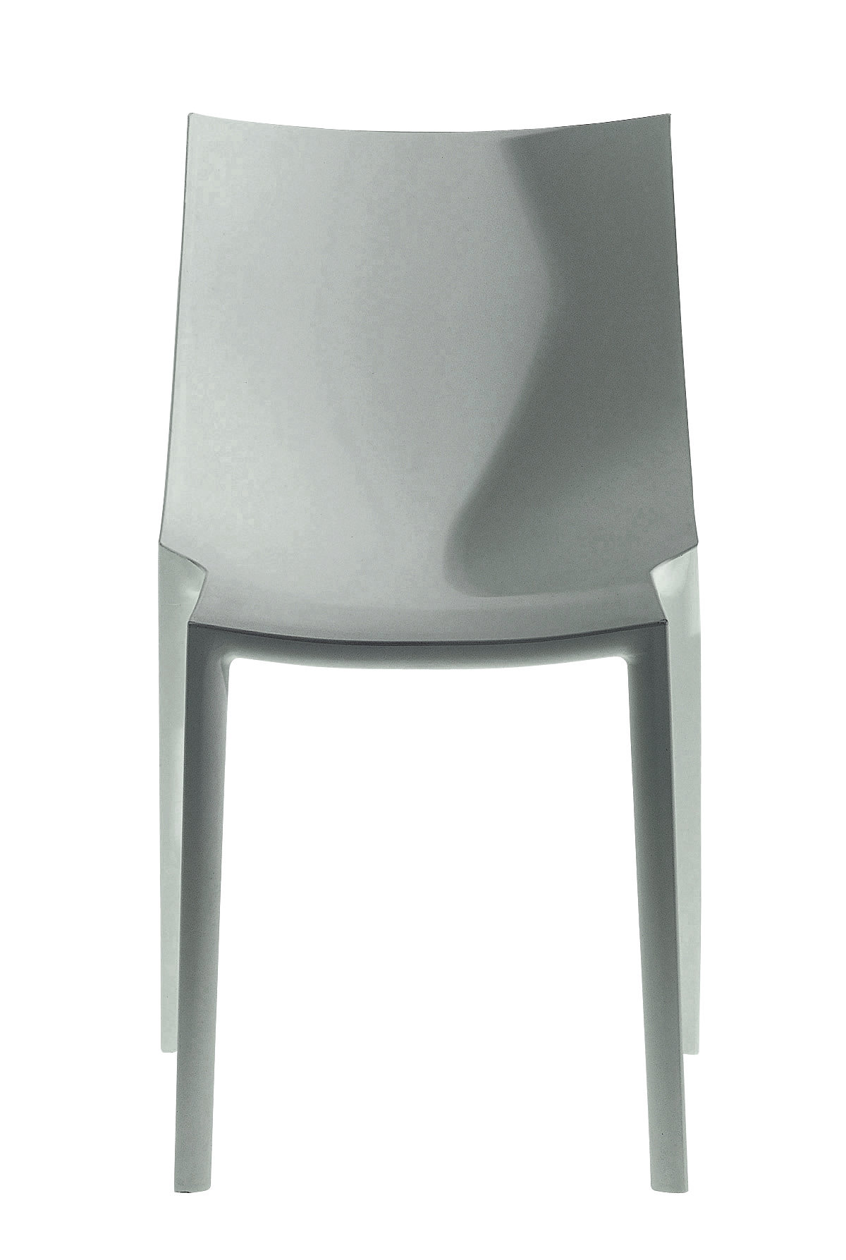 Grauer Bo Stuhl von Driade, moderner Designstuhl für Esszimmer und Wohnbereich.