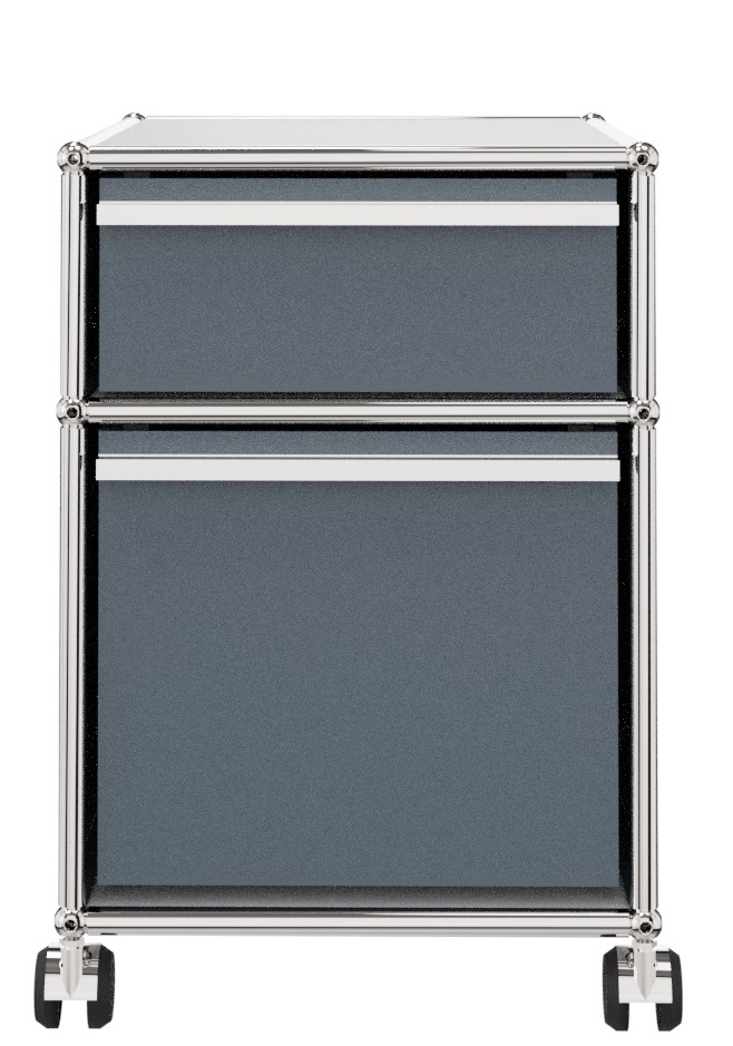 USM Haller Rollcontainer mit Hängeregistratur -mittelgrau