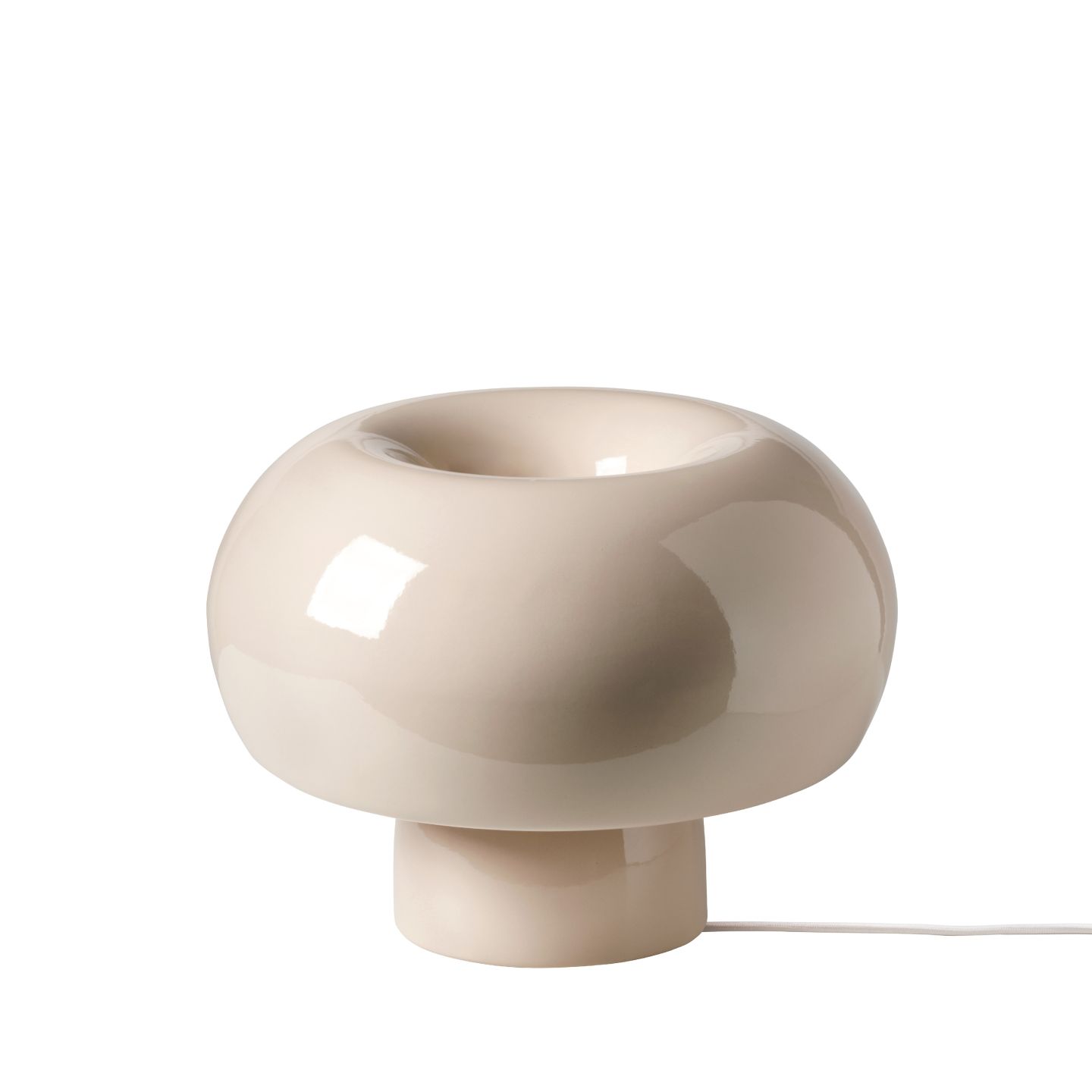 Fonte Tischleuchte in Puder: Pilzförmige Lampe, modernes Design, sanftes Licht, EINZELSTÜCK für stilvolle Beleuchtung.