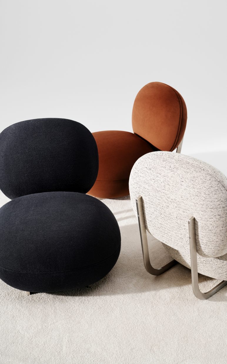 Copper Lounge Chair Sessel Edelstahlgestell NORR11