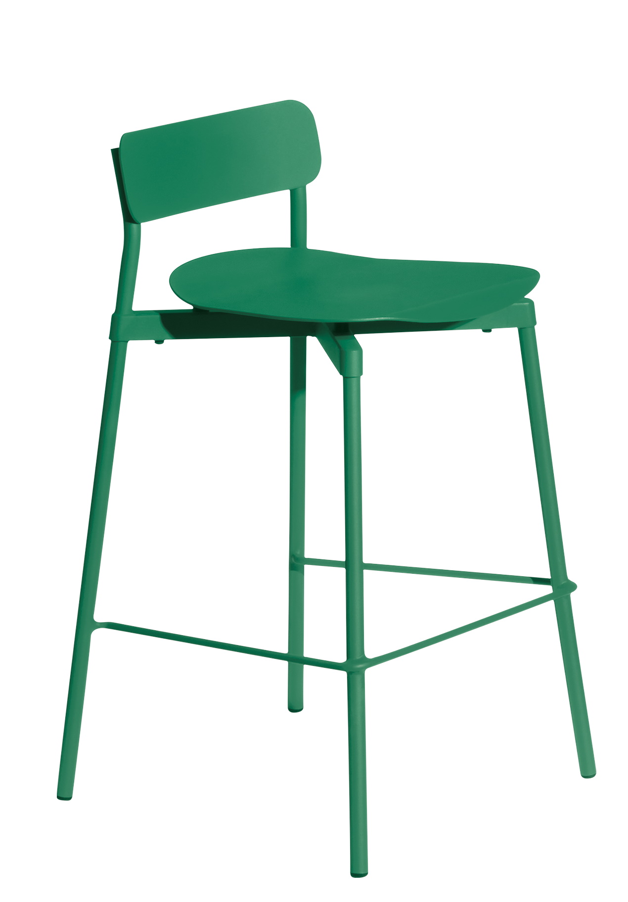 Mintgrüner Fromme Barstool Hocker von Petite Friture, ein moderner Barhocker mit Rückenlehne.