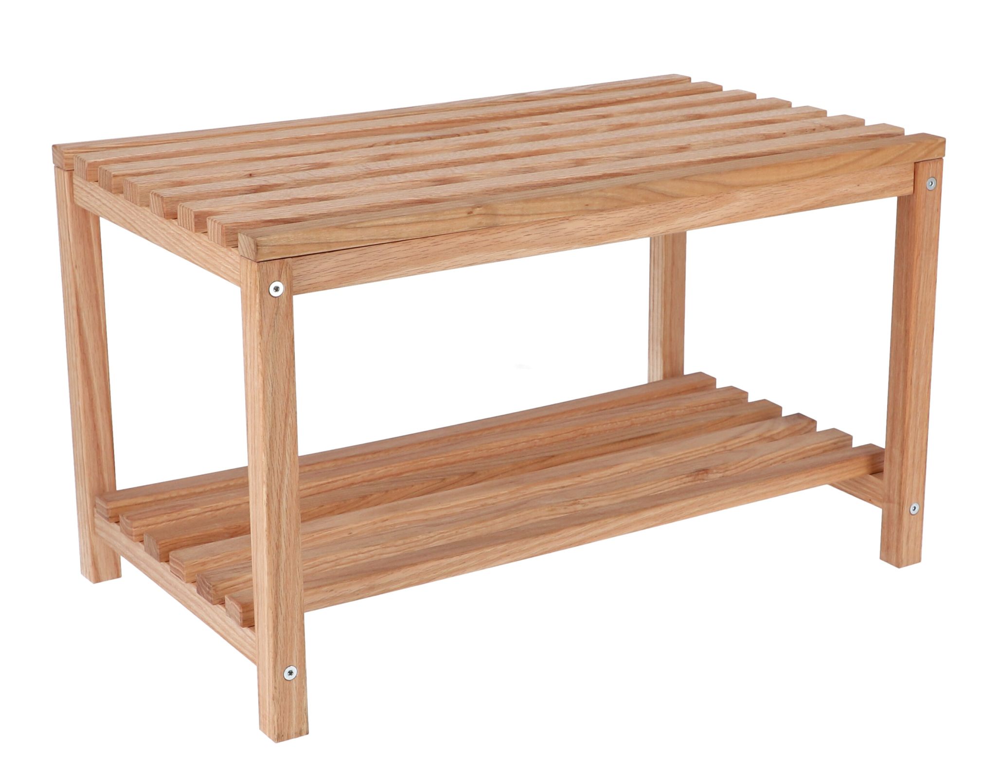 Bankier Bank von Jan Kurtz aus geöltem Akazienholz mit zwei Ablageflächen.