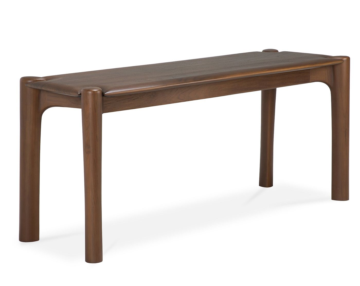 Ethnicraft PI Bank aus Teakholz, dunkelbraun, modernes Design für Esszimmer oder Flur.