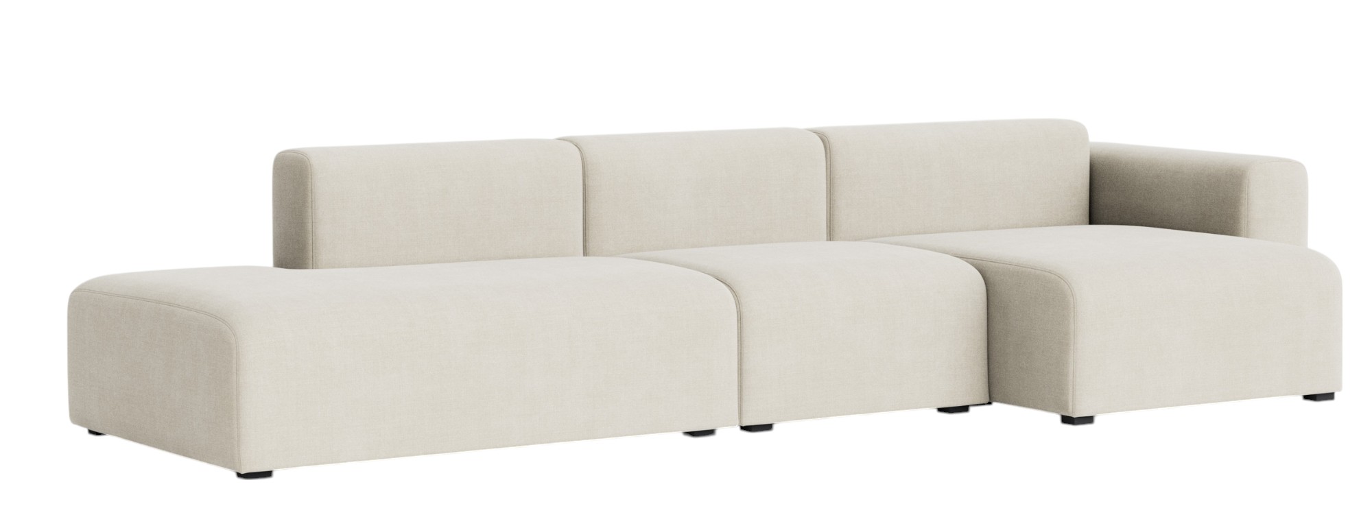 Beiges Mags Sofa 3-Sitzer mit niedriger Armlehne rechts von Hay für modernes Wohnzimmer.