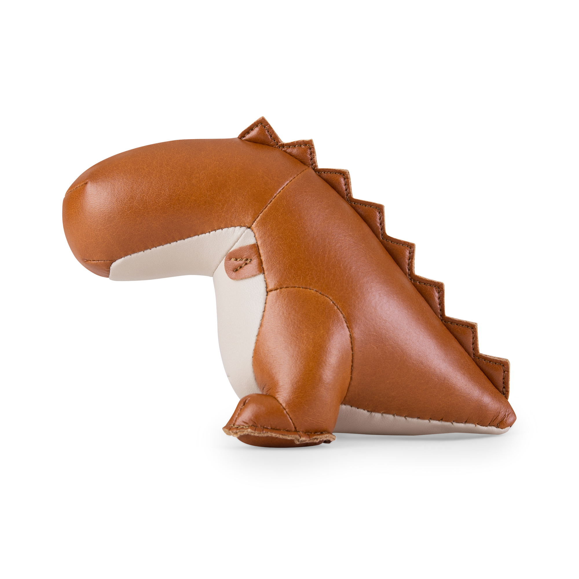 Briefbeschwerer Dinosaurier Bobo von Züny in Tan und Weizen, dekoratives Accessoire für Büro und Zuhause.