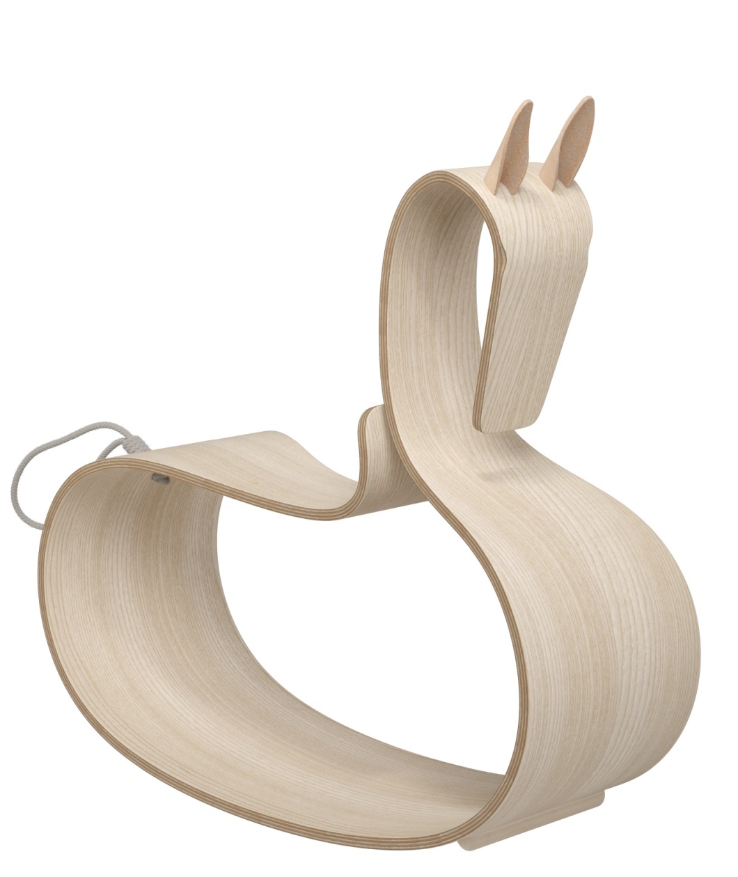 Helles Holz Schaukelpferd im modernen Design, ähnlich dem Fritz Hansen Rocking Horse.