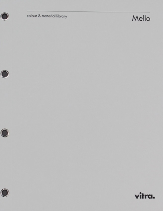 Stoffmusterkarte Mello von Vitra: Graue Stoffmuster zur Auswahl für Möbel und Polster.