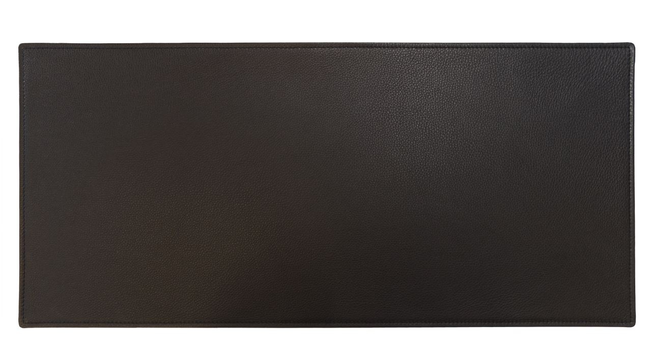 Graphitschwarze Lederauflage für USM Servierwagen, 75x50 cm. Hochwertige Ledermatte für stilvolles Servieren.