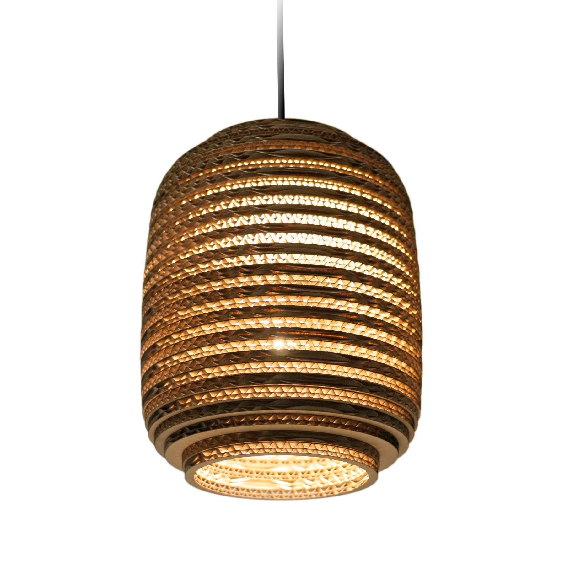 Ausi8 Scraplights Hängeleuchte aus recycelter Pappe, warmes Licht, nachhaltige Lampe für Wohnzimmer.