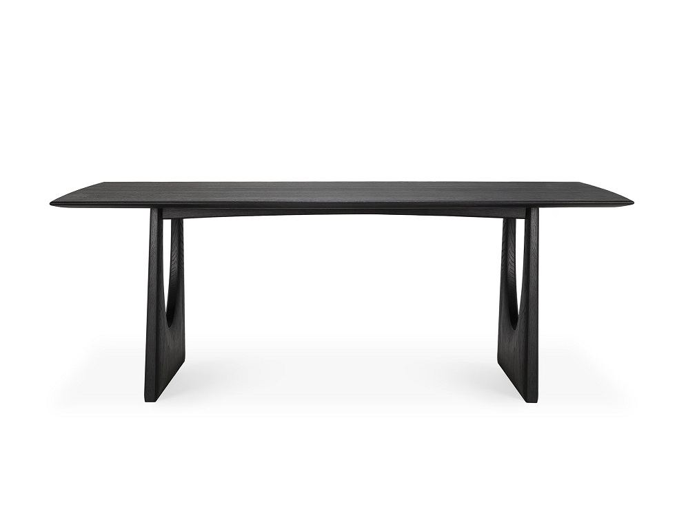 Schwarzer Esstisch aus Eiche mit geometrischen Beinen von Ethnicraft. Moderner Holztisch für Esszimmer.