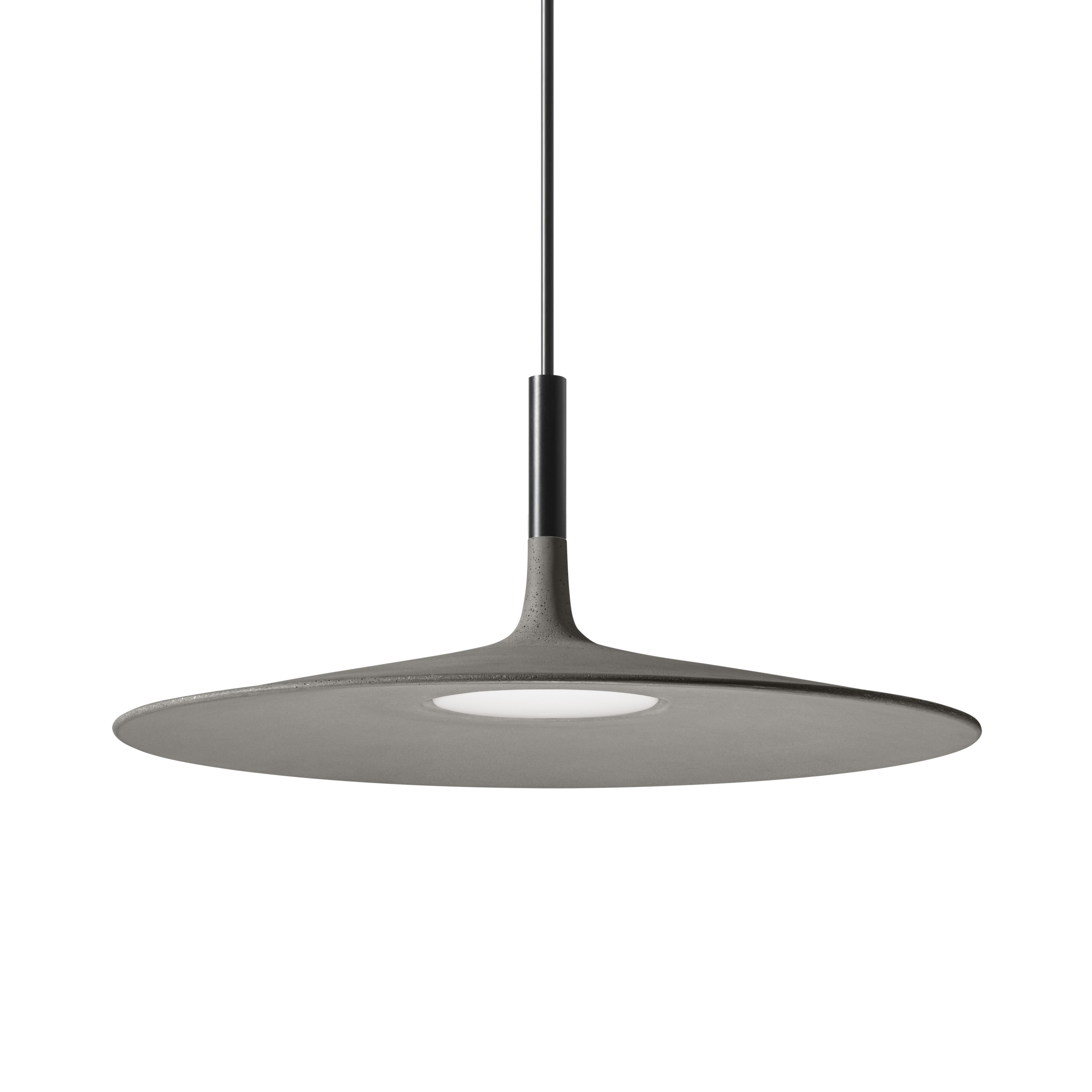 Graue Aplomb LED Pendelleuchte von Foscarini. Moderne Hängelampe aus Beton für Wohnzimmer und Esszimmer.