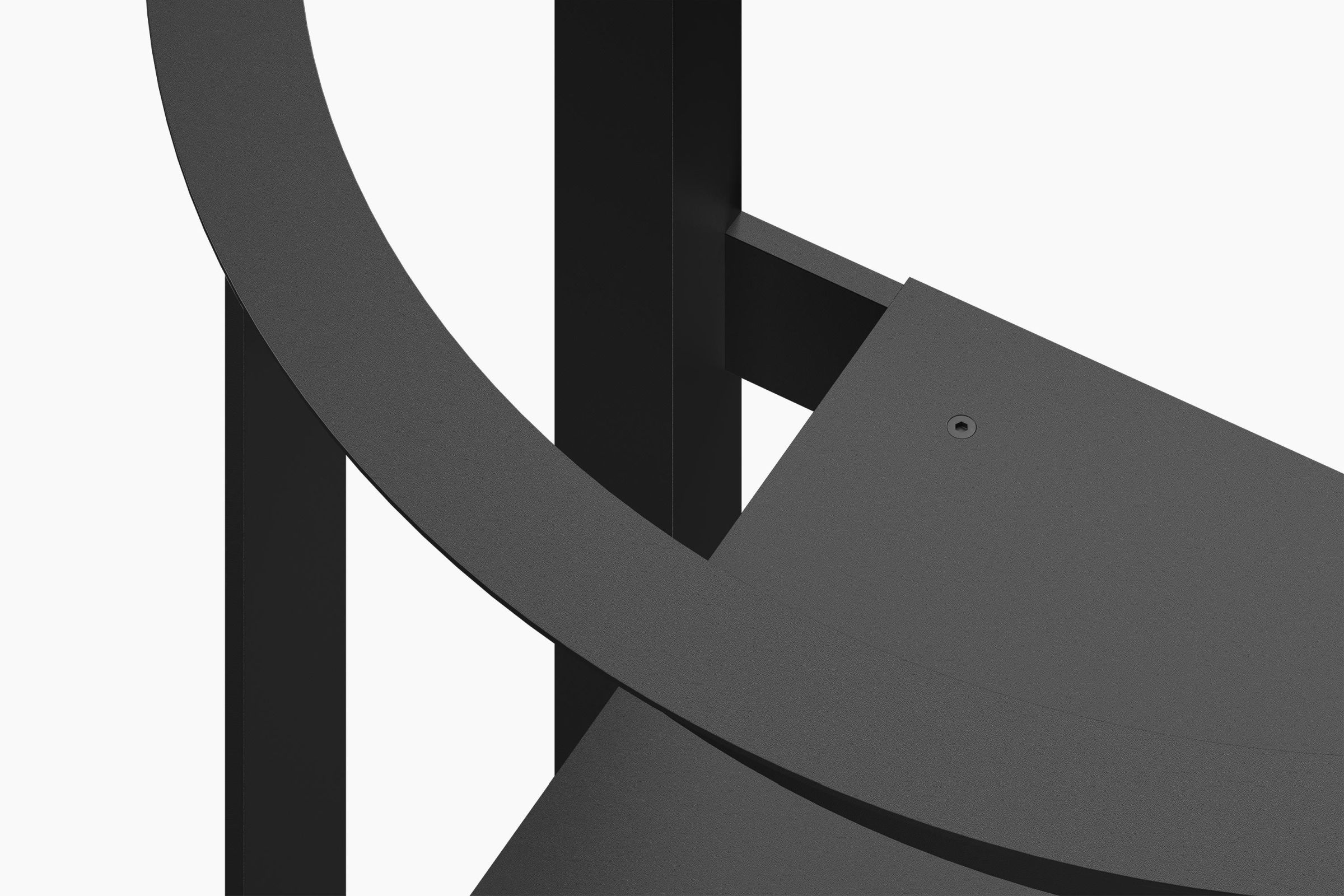 Detailaufnahme des New Tendency Throne Stuhls in Schwarz, modernes Möbeldesign für stilvolles Wohnen.