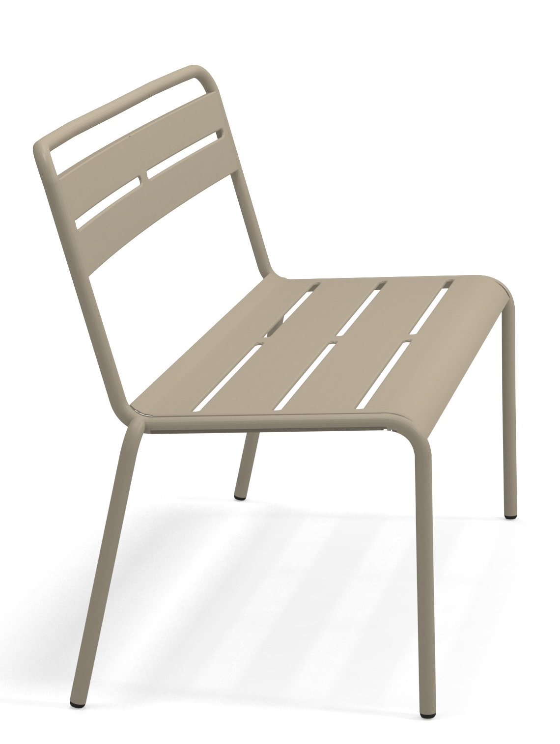 Beige Star Bank von Emu für den Außenbereich, Gartenbank aus Metall mit Lattenmuster.