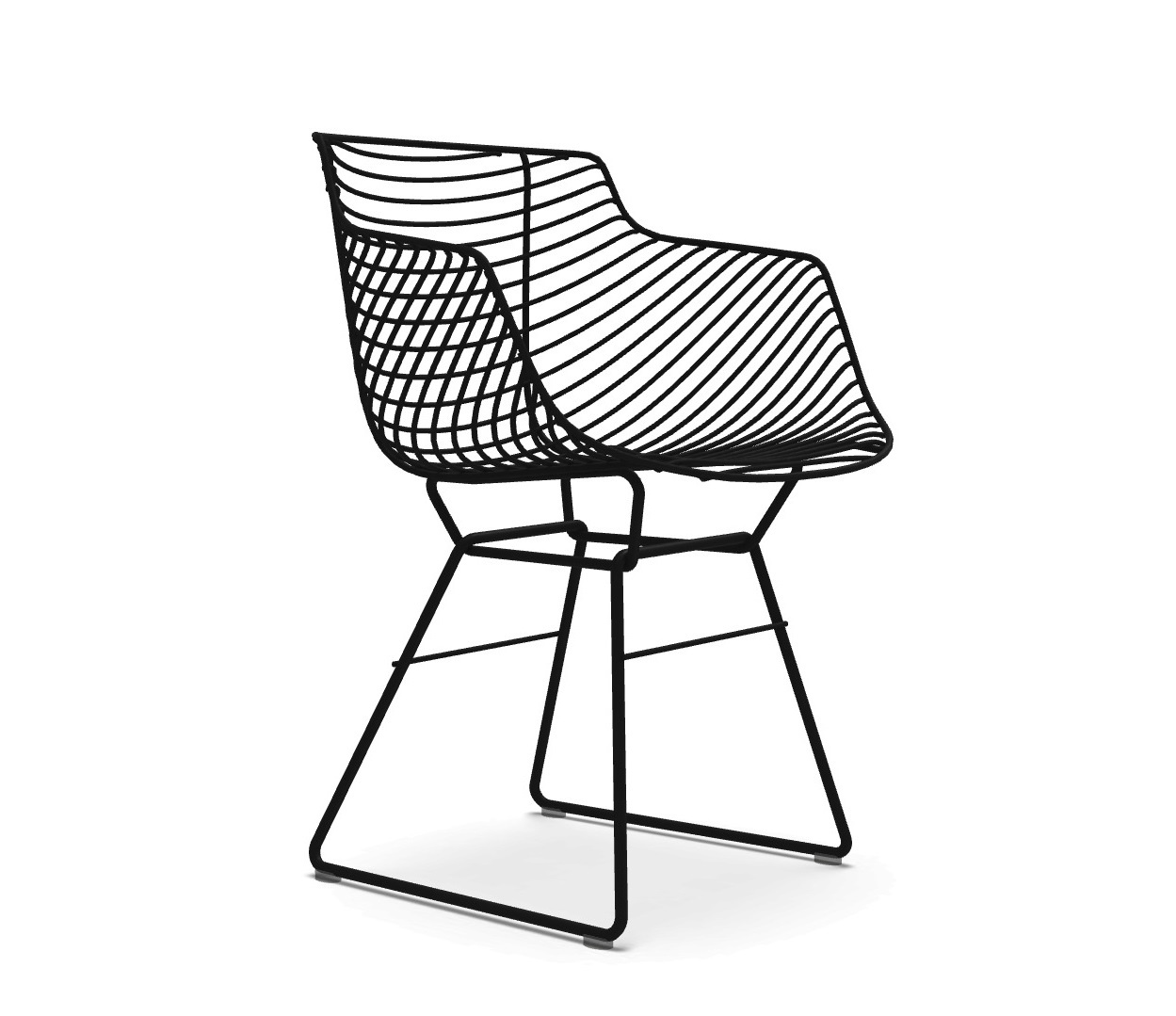 Schwarzer Flow Filo Stuhl von MDF Italia mit Kufengestell für Indoor und Outdoor.