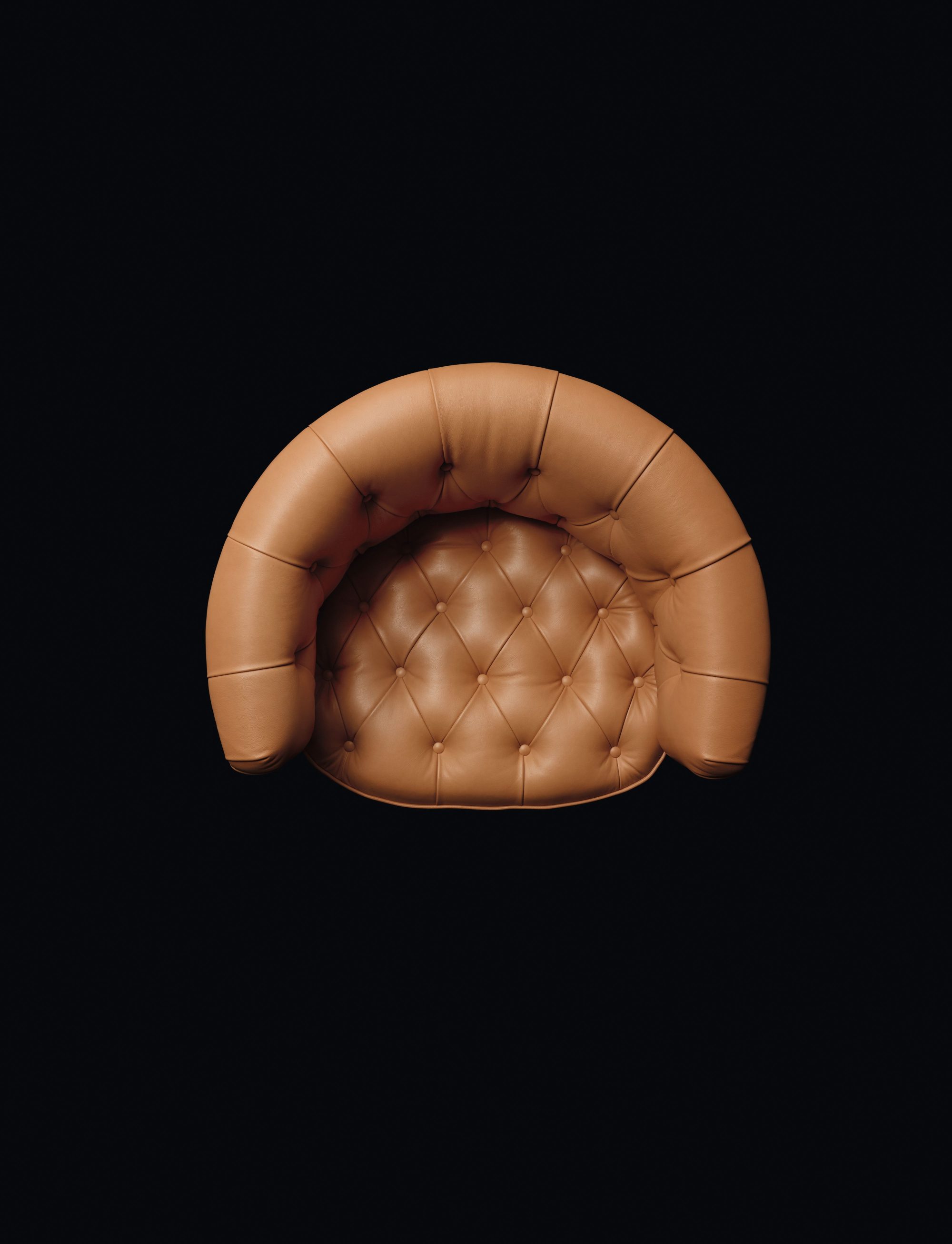 Draufsicht: 310 Haussmann Sessel von Walter Knoll, Leder, gesteppt, Luxusmöbel.