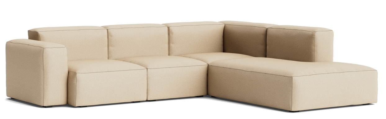 Mags Soft Sofa Corner Combination 2 low Armrest rechts Hay Stoff Hallingdal 220 mit Beige Naht