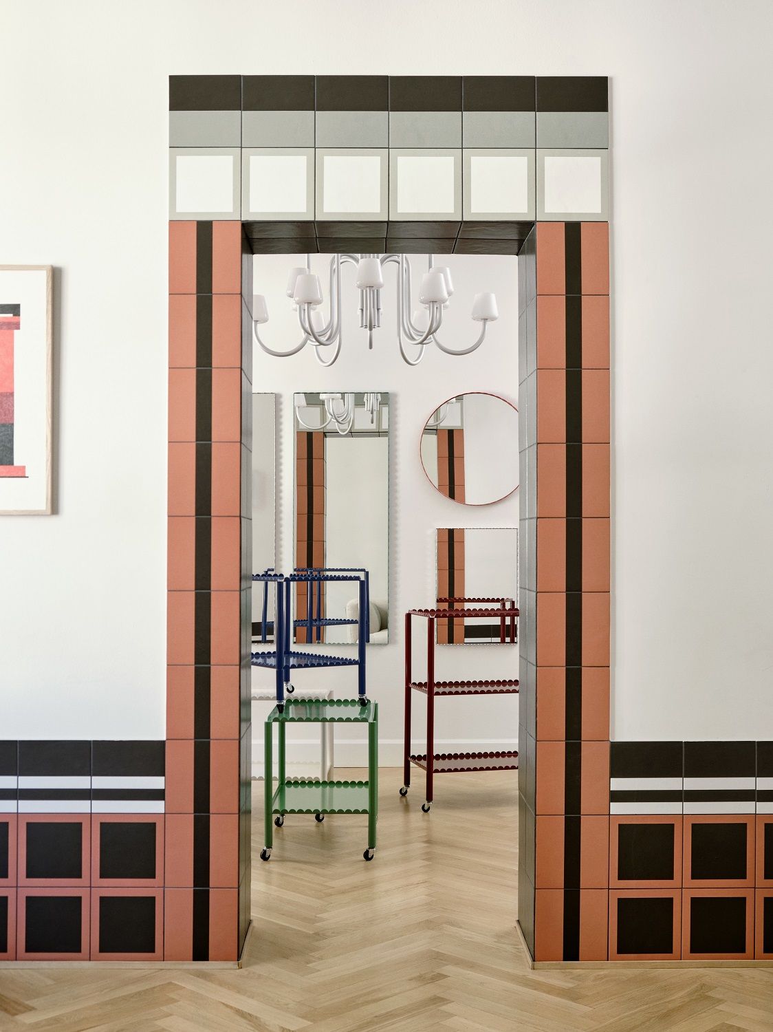 Arcs Mirror Rectangle Spiegel Grün/Burgundy Hay 