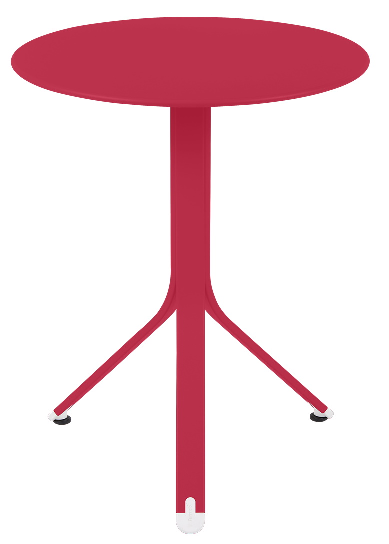 Roter Resto Tisch von Fermob: Runder Outdoor-Tisch für Garten, Terrasse und Balkon.