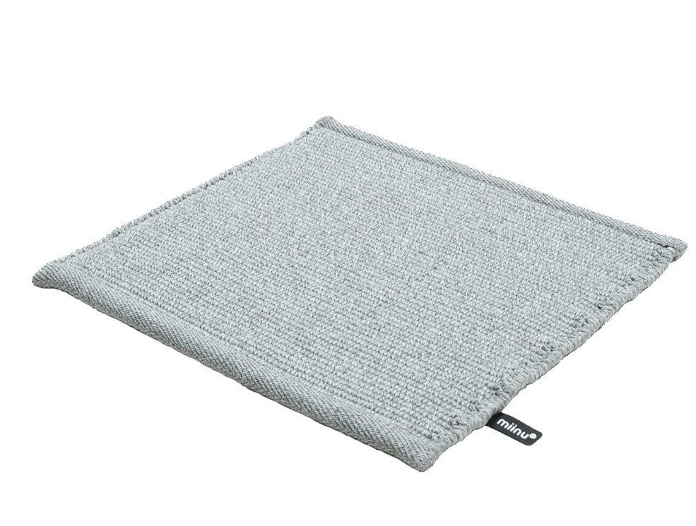 Grauer, rechteckiger miinu Outdoor Teppich mit gewebter Textur, ideal für Balkon oder Terrasse.